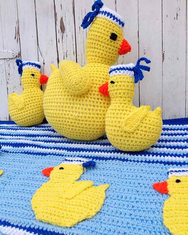 Sailing Duckies Afghan, Pillow and Toy Crochet Patterns - Maggie's Crochet
