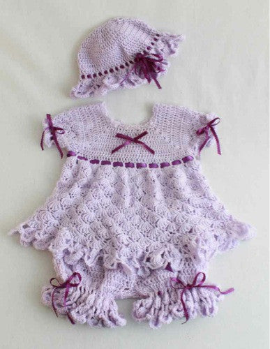 Isabella Purple Dress Set Crochet Pattern - Maggie's Crochet
