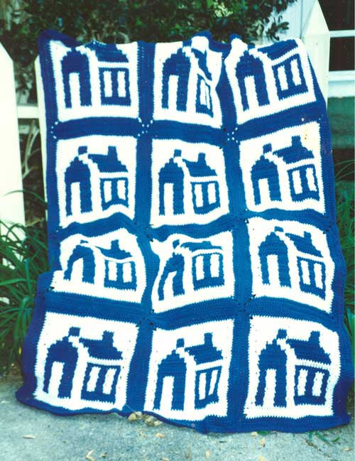 Schoolhouse Afghan and Pillow Pattern - Maggie's Crochet