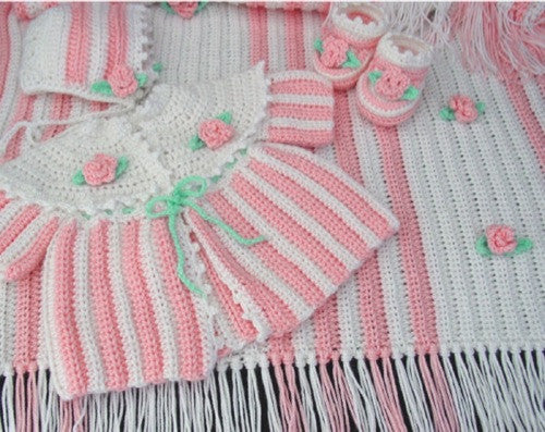 Rosebud Layette Crochet Pattern - Maggie's Crochet