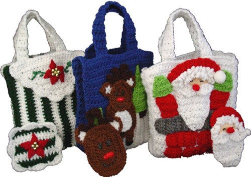 Christmas Gift Bags With Money Holders  Set 2 Crochet Pattern - Maggie's Crochet