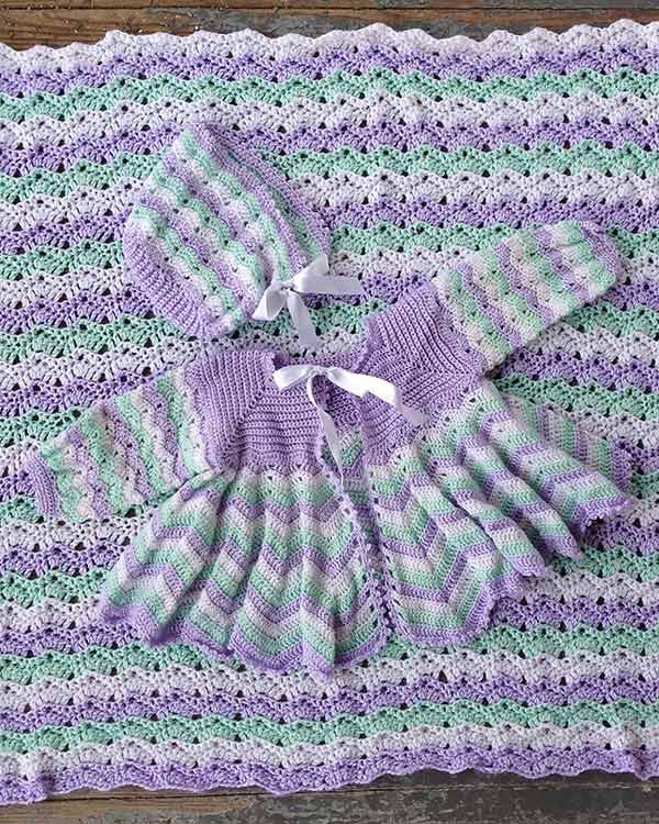 Dainty Ripple Layette Crochet Pattern - Maggie's Crochet