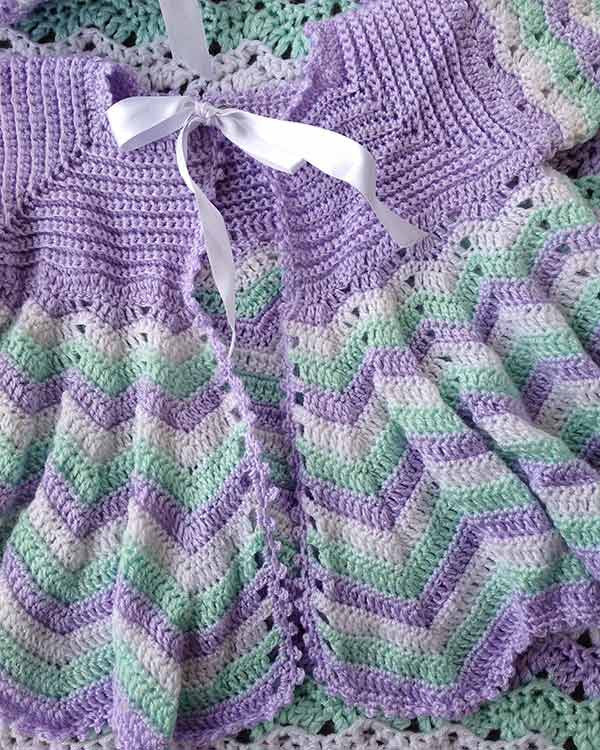 Dainty Ripple Layette Crochet Pattern - Maggie's Crochet