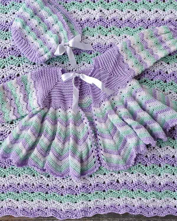 Dainty Ripple Layette Crochet Pattern - Maggie's Crochet
