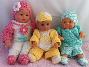 Carly, Cliff and Cody 12-15 Doll Outfits Set 1 Crochet Pattern - Maggie's Crochet