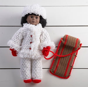 18" Doll Lorraina Goes Sledding Crochet Pattern - Maggie's Crochet