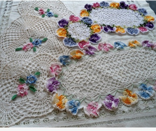 Variegated Doilies Crochet Pattern Set 1: Rose & Pansy - Maggie's Crochet