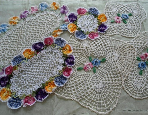 Variegated Doilies Crochet Pattern Set 1: Rose & Pansy - Maggie's Crochet