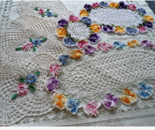 Variegated Doilies Crochet Pattern Set 1: Rose & Pansy - Maggie's Crochet