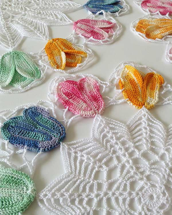 Vintage Variegated Tulip Doilies Set Crochet Pattern - Maggie's Crochet