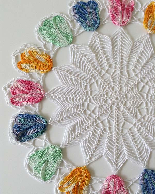 Vintage Variegated Tulip Doilies Set Crochet Pattern - Maggie's Crochet