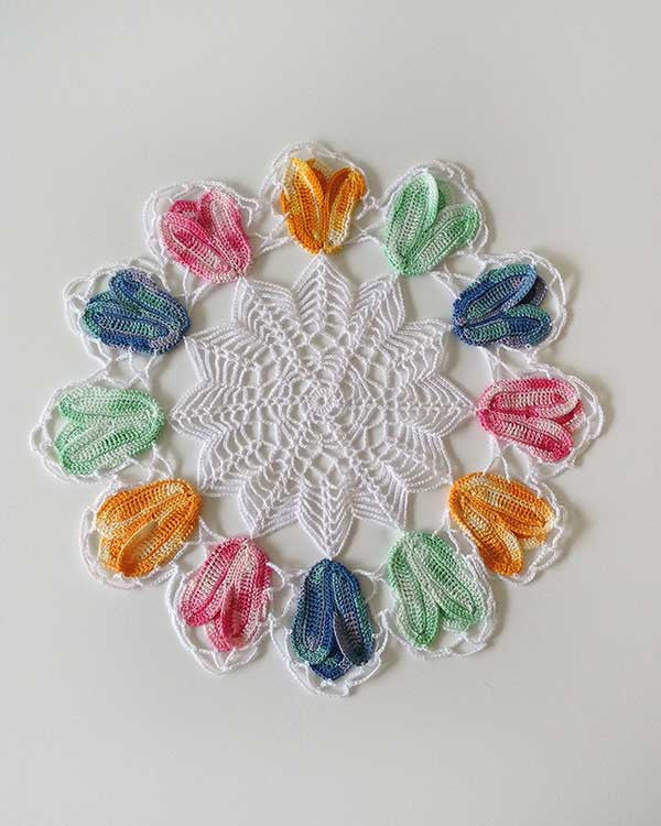 Vintage Variegated Tulip Doilies Set Crochet Pattern - Maggie's Crochet