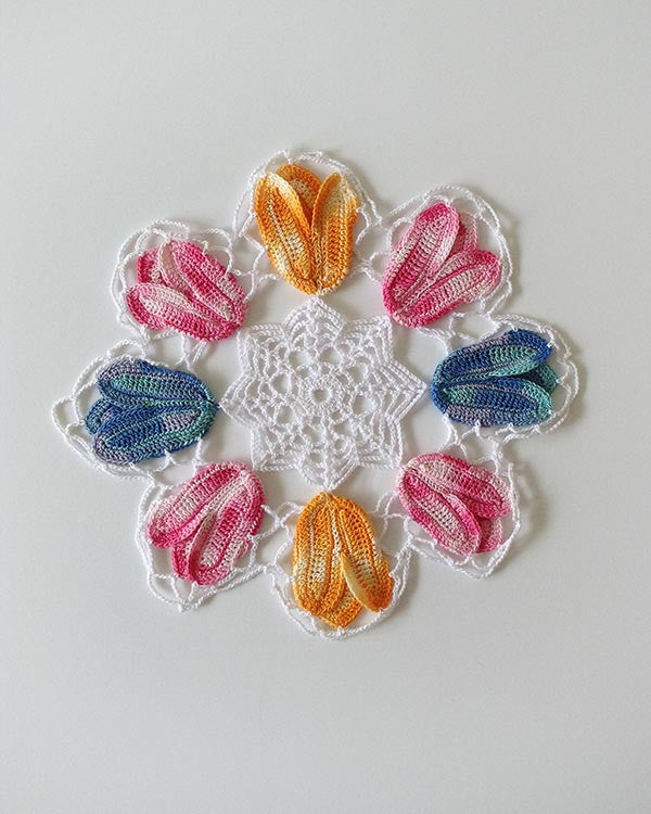 Vintage Variegated Tulip Doilies Set Crochet Pattern - Maggie's Crochet