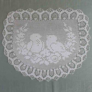 Vintage Filet Crochet Pattern Chair Back&Oval Doily Birds&Roses - Maggie's Crochet