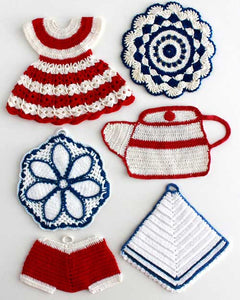 Red, White and Blue Potholders Set of Two, Americana Kitchen Home