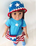 Little Miss Liberty 18" Doll T-Shirt Dress, Hat & Purse Crochet Pattern - Maggie's Crochet