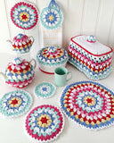 Granny-Go-Round Kitchen Set Crochet Pattern - Maggie's Crochet