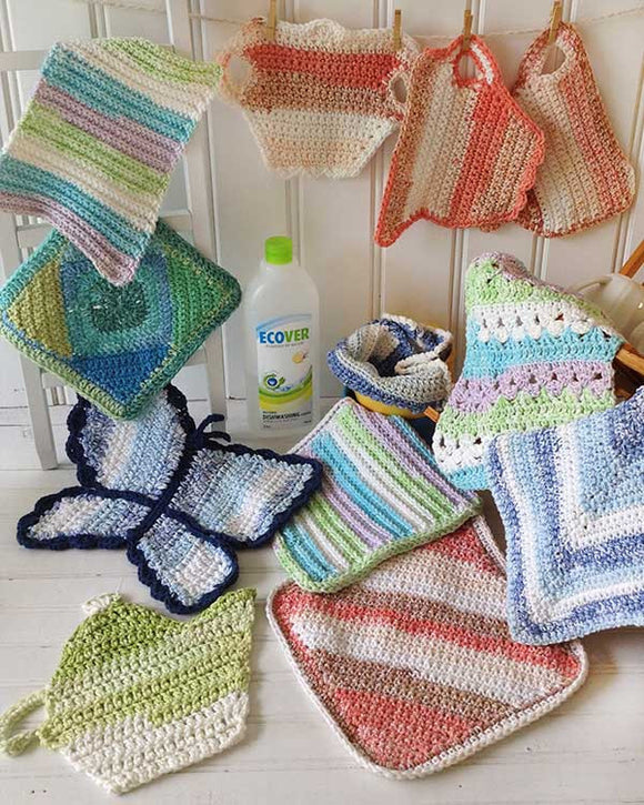 Stripes Dishcloth Set Crochet Pattern– Maggie's Crochet