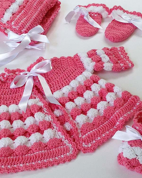 Vintage Puff Shell Layette Crochet Pattern - Maggie's Crochet