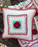 Christmas Rose Afghan & Pillow Set Crochet Pattern