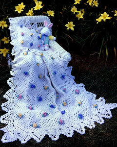 Pineapple Rose Blossoms Afghan &  Pillow Set Crochet Pattern - Maggie's Crochet