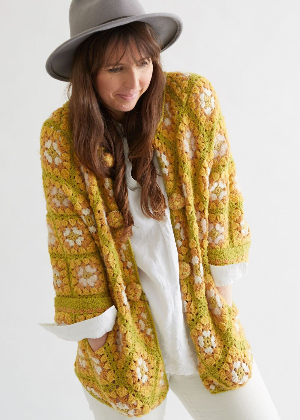 Crochet a Cute Varsity-Style Granny Square Cardigan, This Is