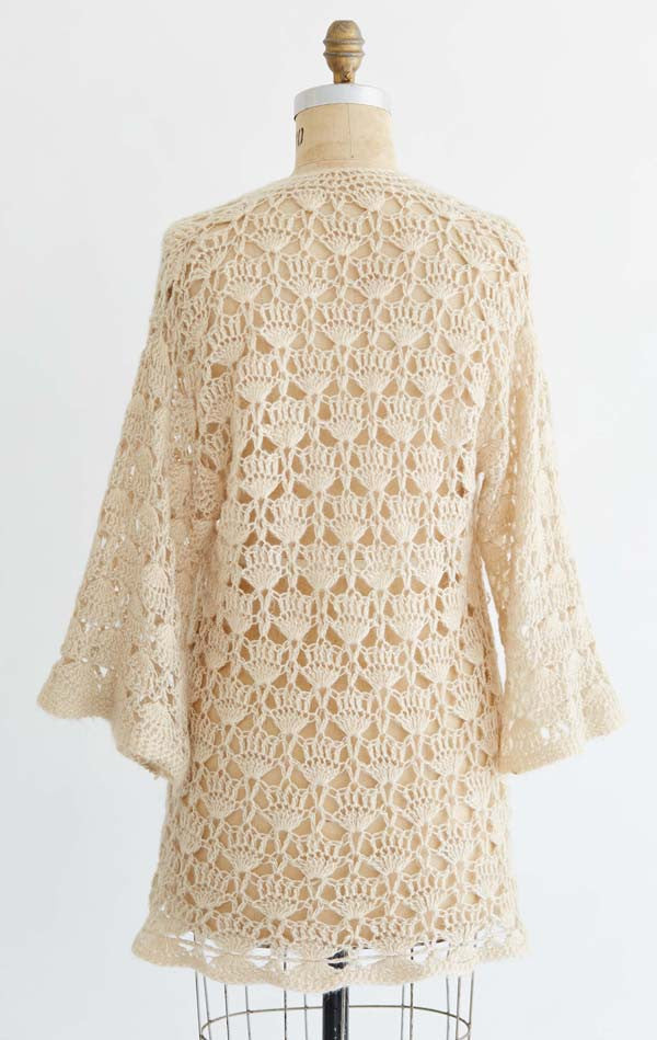 Vintage Crochet Lacy Shell Sweater Crochet Pattern - Maggie's Crochet