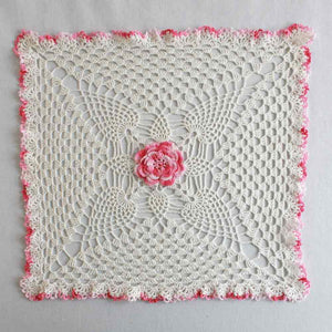 Pineapple & Rose Granny Square Doily Crochet Pattern - Maggie's Crochet