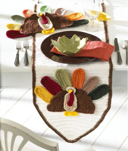 Turkey Table Runner and Placemat Crochet Pattern - Maggie's Crochet
