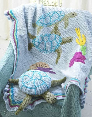Turtle Afghan and Pillow Toy Crochet Pattern