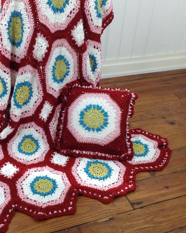 Hippie Chic Afghan & Pillow Set Crochet Pattern - Maggie's Crochet