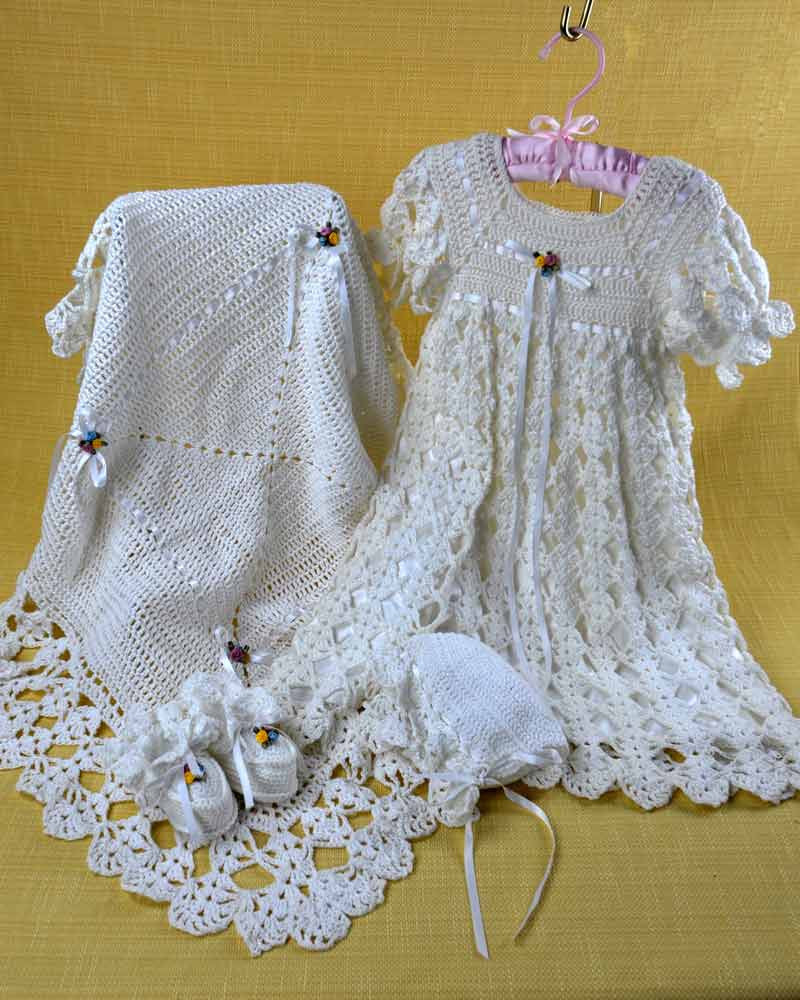 Blessed Christening Set Crochet Pattern – Maggie's Crochet