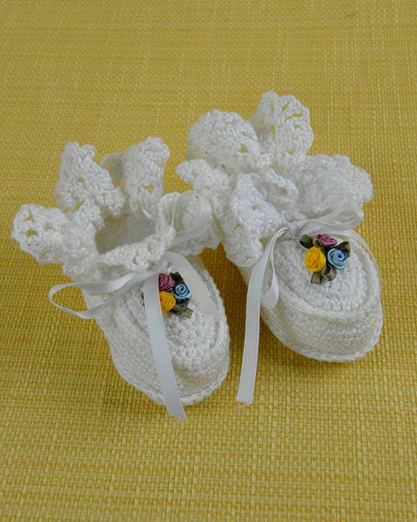 Crochet baby 2025 christening shoes pattern