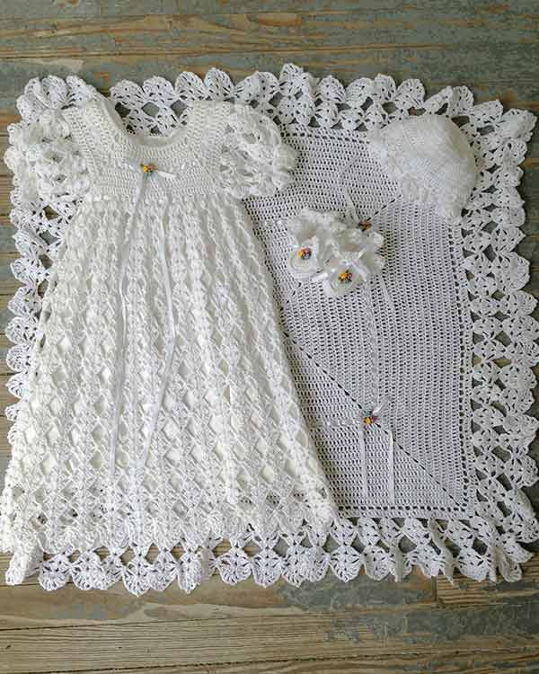 Blessed Christening Set Crochet Pattern - Maggie's Crochet