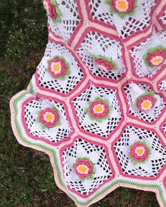 Rose Garden Afghan Crochet Pattern - Maggie's Crochet