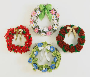 Floral Year of Wreaths Set 3 (Sept to Dec) Crochet Pattern - Maggie's Crochet