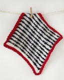 Black, White, Red & Yellow Dishcloth Set Crochet Pattern - Maggie's Crochet