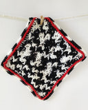 Black, White, Red & Yellow Dishcloth Set Crochet Pattern - Maggie's Crochet