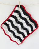 Black, White, Red & Yellow Dishcloth Set Crochet Pattern - Maggie's Crochet