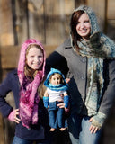 Hooded Scarves & Texting Mitts for Mommy, Me & Dolly Crochet Pattern